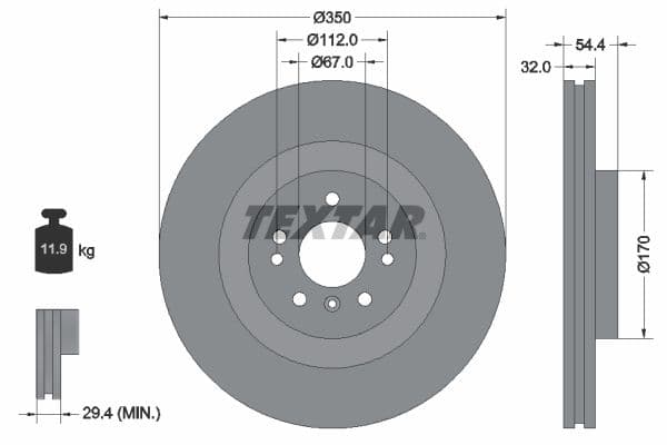 Disc frana TEXTAR PRO+ 92284205