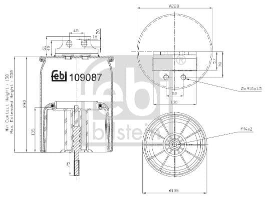 Burduf, suspensie pneumatica FEBI BILSTEIN 109087