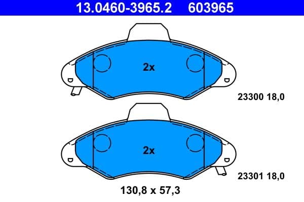 set placute frana,frana disc ATE 13.0460-3965.2
