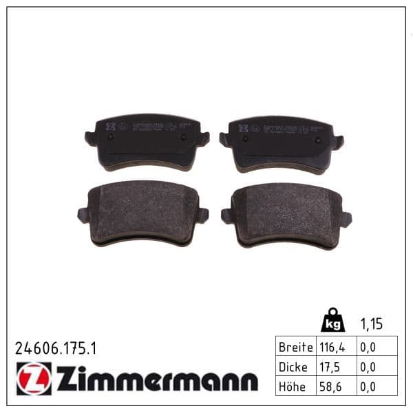 set placute frana,frana disc ZIMMERMANN 24606.175.1
