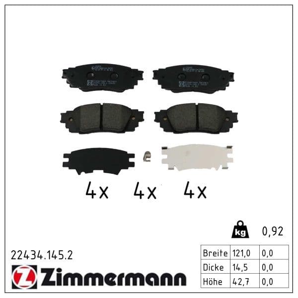 set placute frana,frana disc ZIMMERMANN 22434.145.2