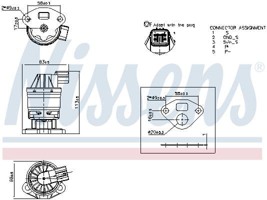 Supapa EGR NISSENS ** FIRST FIT ** 98523