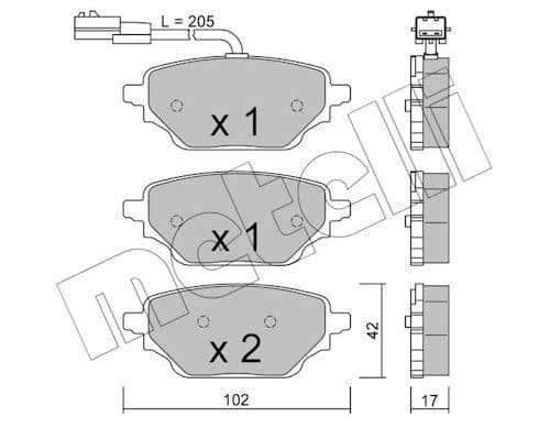 set placute frana,frana disc METELLI 22-1352-1