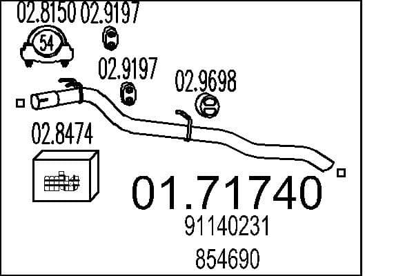 Racord evacuare MTS 01.71740