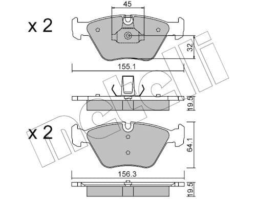 set placute frana,frana disc METELLI 22-0207-3