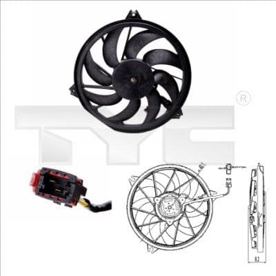 Ventilator, radiator TYC 826-0005