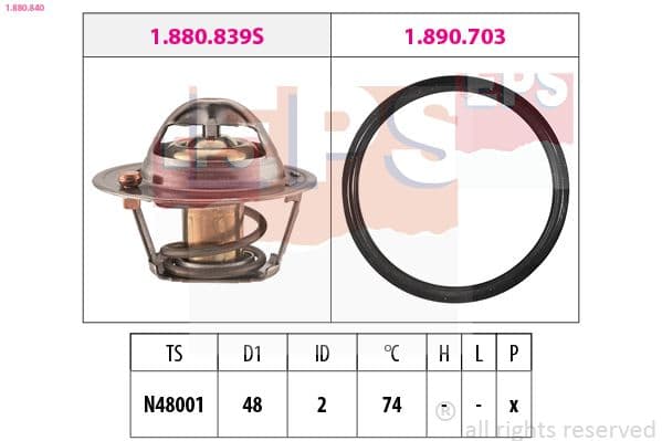 termostat,lichid racire EPS Made in Italy - OE Equivalent 1.880.840