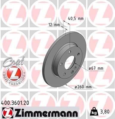 Disc frana ZIMMERMANN COAT Z 400.3601.20