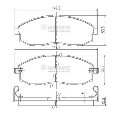 set placute frana,frana disc NIPPARTS J3600521