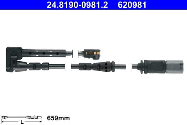 senzor de avertizare,uzura placute de frana ATE 24.8190-0981.2