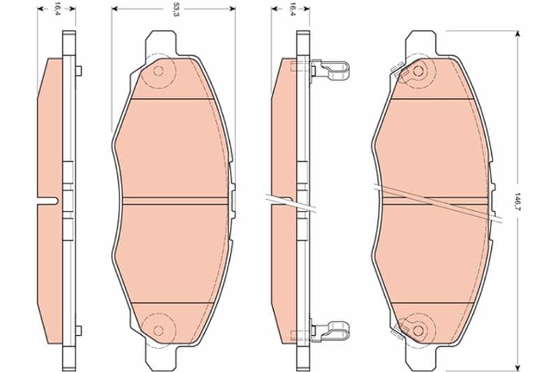 set placute frana,frana disc TRW GDB3427