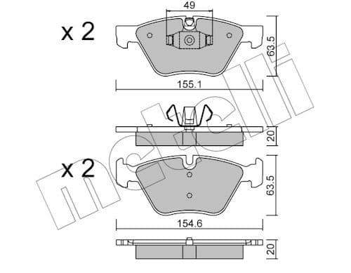 set placute frana,frana disc METELLI 22-0557-5