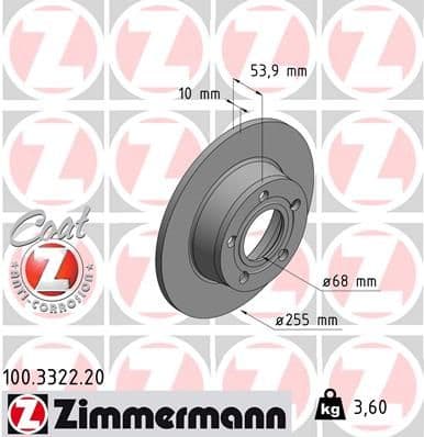 Disc frana ZIMMERMANN COAT Z 100.3322.20
