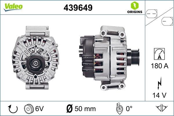 Generator / Alternator VALEO ORIGINS NEW OE TECHNOLOGY 439649