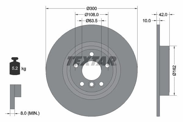 Disc frana TEXTAR PRO+ 92309505