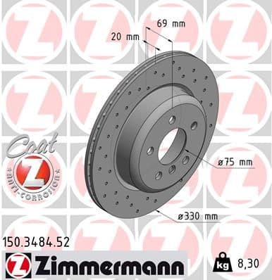 Disc frana ZIMMERMANN SPORT Z 150.3484.52