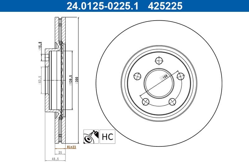 Disc frana ATE 24.0125-0225.1