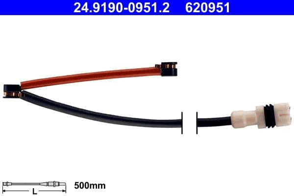senzor de avertizare,uzura placute de frana ATE 24.8190-0951.2