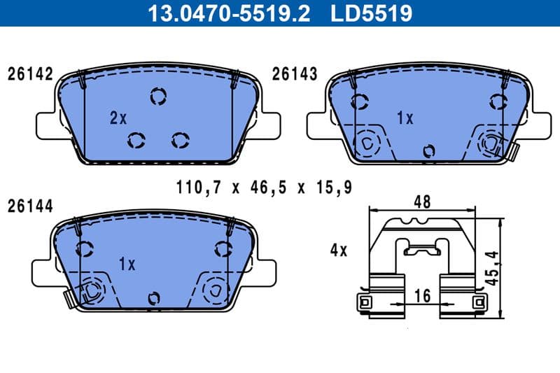 set placute frana,frana disc ATE Ceramic 13.0470-5519.2