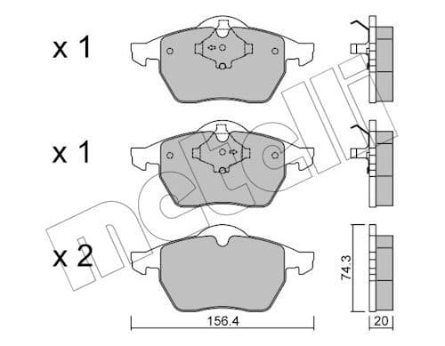set placute frana,frana disc METELLI 22-0181-1