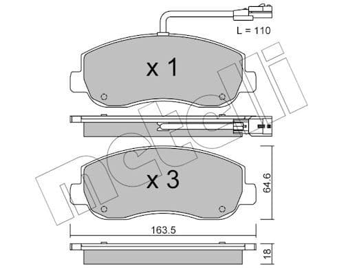 set placute frana,frana disc METELLI 22-0898-0