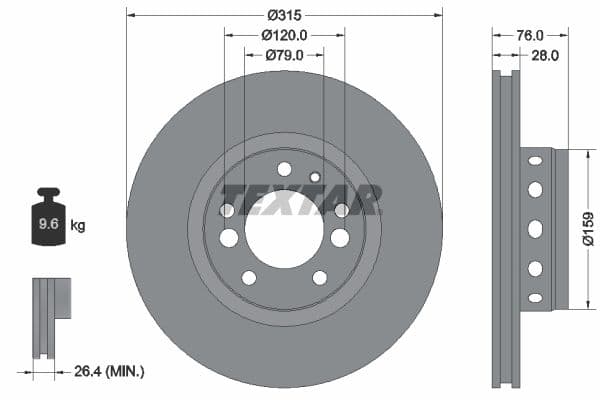 Disc frana TEXTAR 92070900