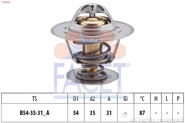 termostat,lichid racire FACET Made in Italy - OE Equivalent 7.8223S