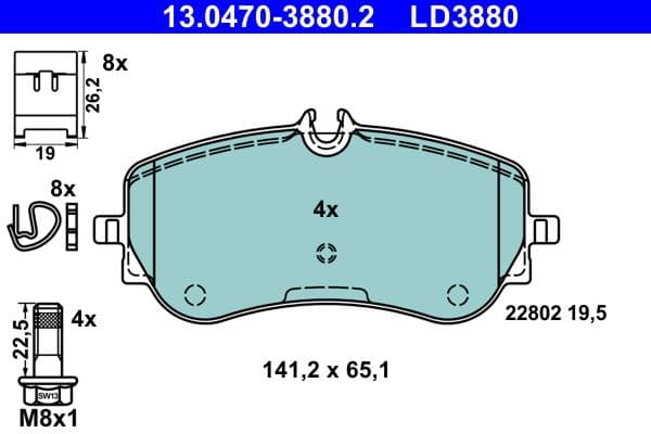 set placute frana,frana disc ATE Ceramic 13.0470-3880.2