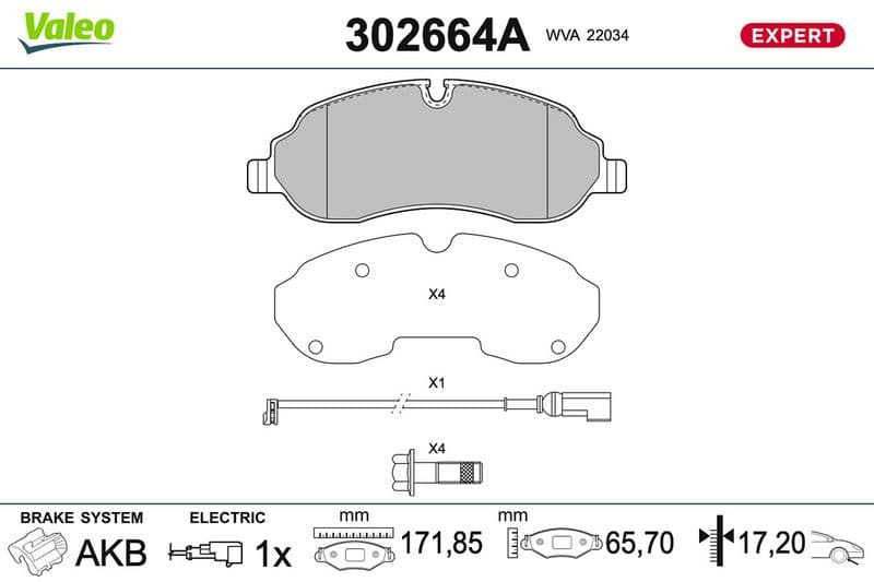 set placute frana,frana disc VALEO 302664A