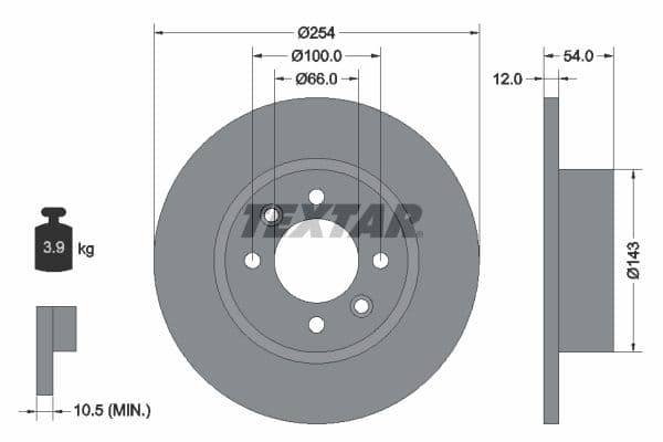 Disc frana TEXTAR 92051500