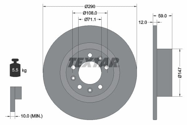 Disc frana TEXTAR PRO 92313603