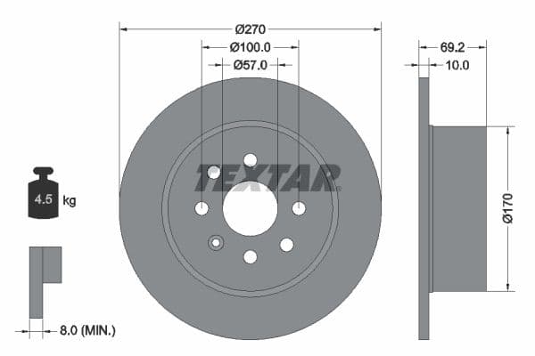 Disc frana TEXTAR PRO 92075503