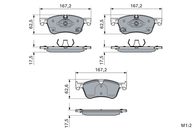 set placute frana,frana disc BOSCH 0 986 460 221