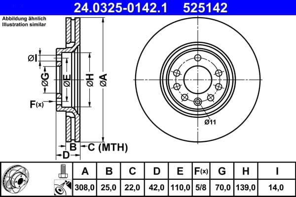 Disc frana ATE PowerDisc 24.0325-0142.1