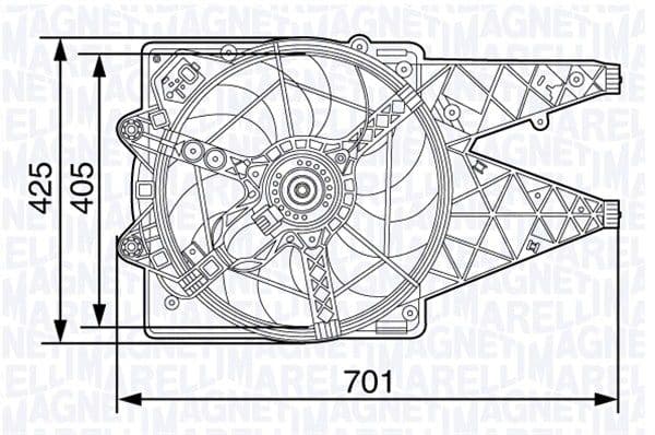 Ventilator, radiator MAGNETI MARELLI 069422472010