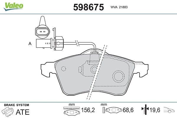 set placute frana,frana disc VALEO 598675