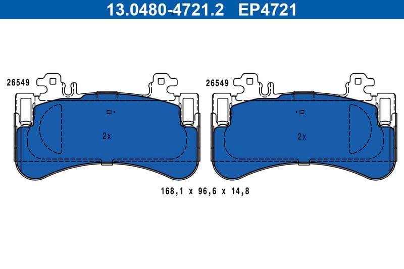 set placute frana,frana disc ATE New Original 13.0480-4721.2