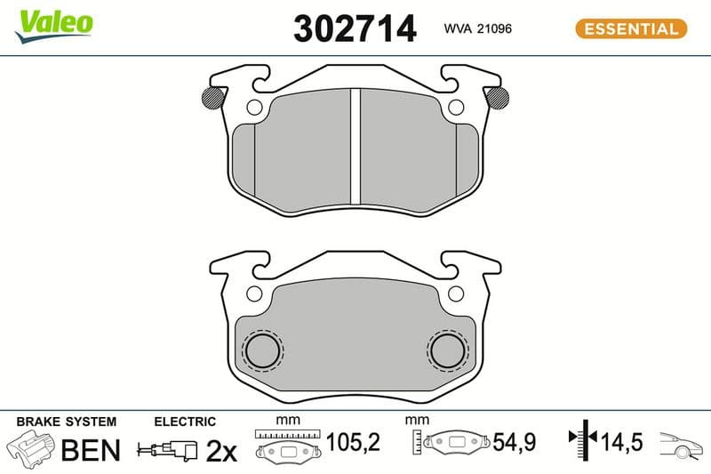set placute frana,frana disc VALEO 302714