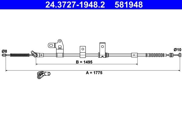 Cablu, frana de parcare ATE 24.3727-1948.2