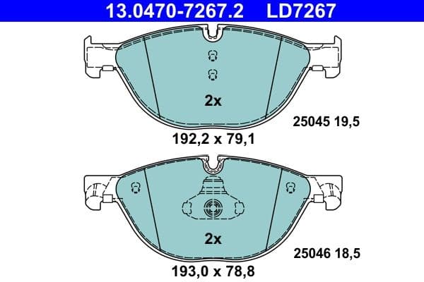 set placute frana,frana disc ATE Ceramic 13.0470-7267.2