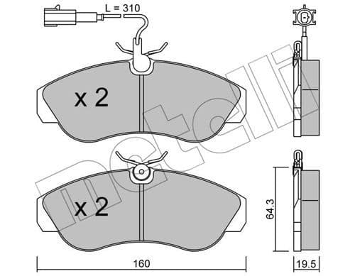 set placute frana,frana disc METELLI 22-0155-1
