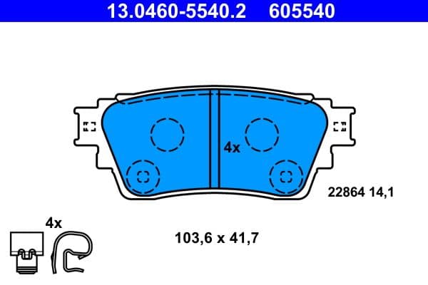 set placute frana,frana disc ATE 13.0460-5540.2