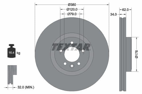 Disc frana TEXTAR PRO+ 92316405