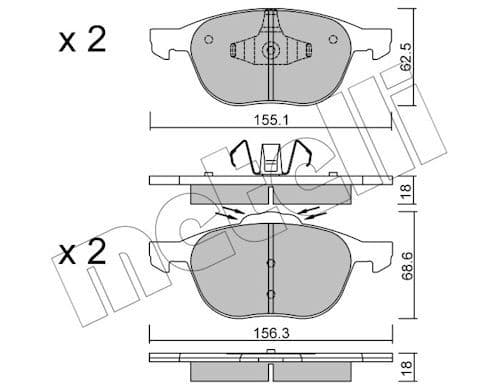 set placute frana,frana disc METELLI 22-0534-1