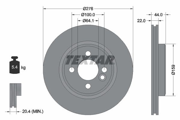 Disc frana TEXTAR PRO 92262403