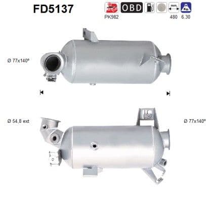 Filtru funingine/particule, sist.de esapament AS-PL FD5137
