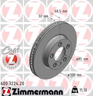 Disc frana ZIMMERMANN COAT Z 600.3224.20