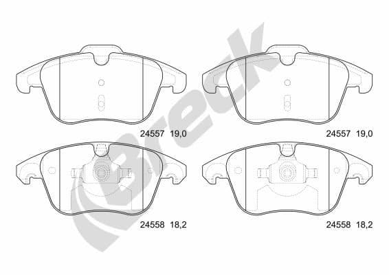 set placute frana,frana disc BRECK 24557 00 701 00