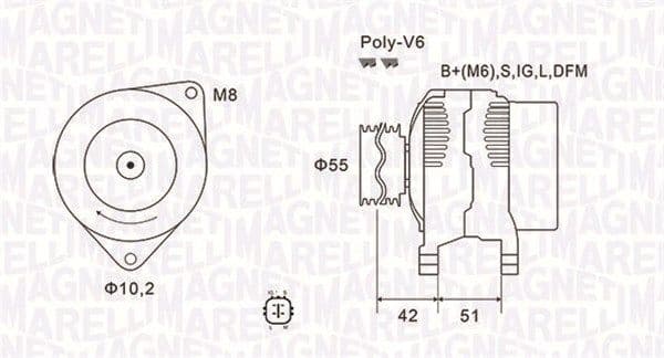 Generator / Alternator MAGNETI MARELLI 063732126010