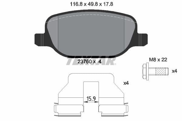 set placute frana,frana disc TEXTAR 2376001